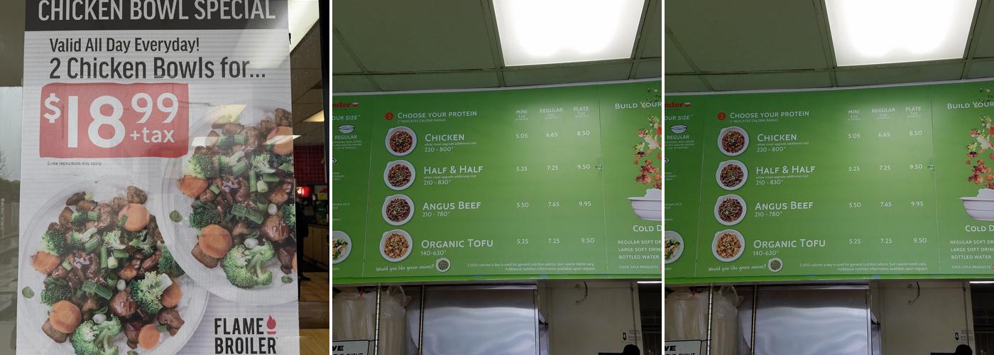 Flame Broiler Menu