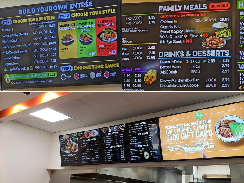 WaBa Grill Menu