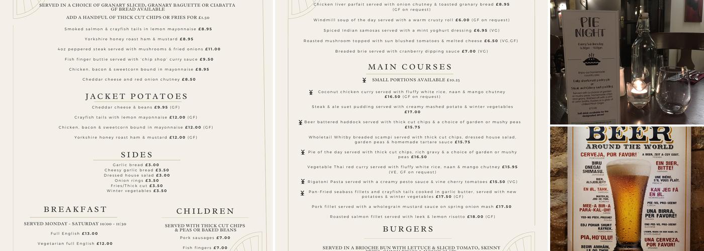 The Windmill Inn Menu