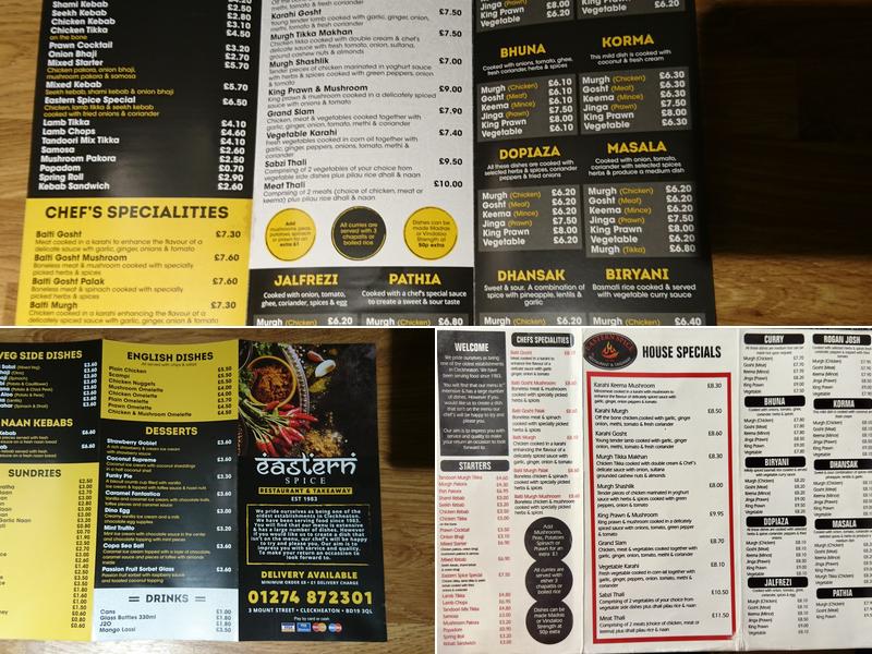 Eastern Spice Menu