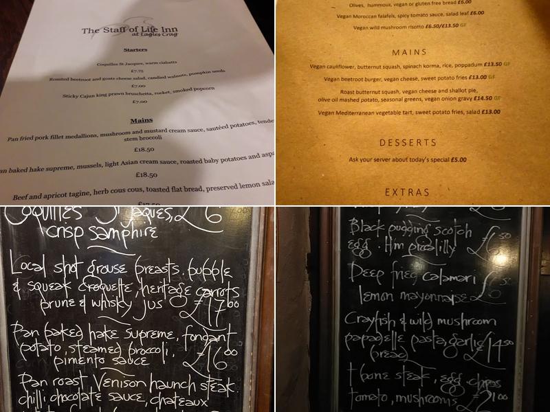 Staff Of Life Inn Menu