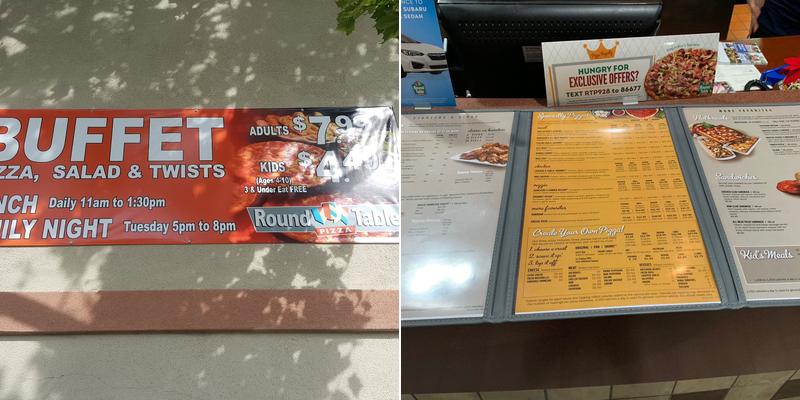 Round Table Pizza Menu