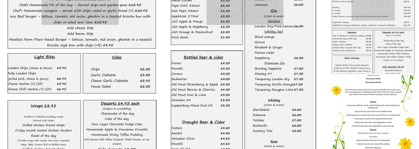 Lakeside Restaurant Menu