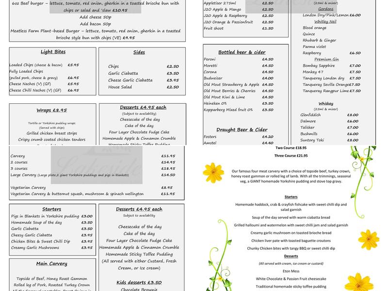 Lakeside Restaurant Menu