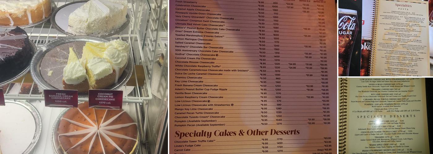 The Cheesecake Factory Menu