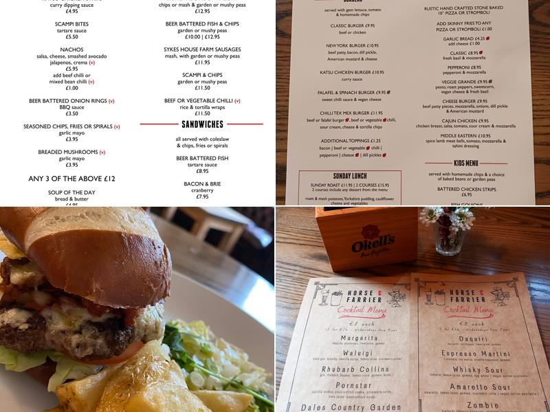 The Horse & Farrier Menu