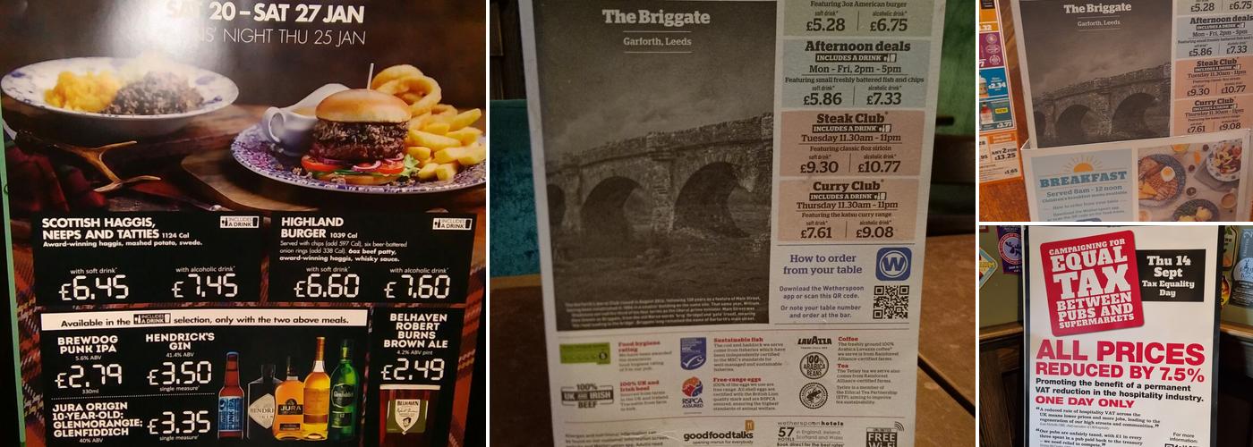 The Briggate - JD Wetherspoon Menu