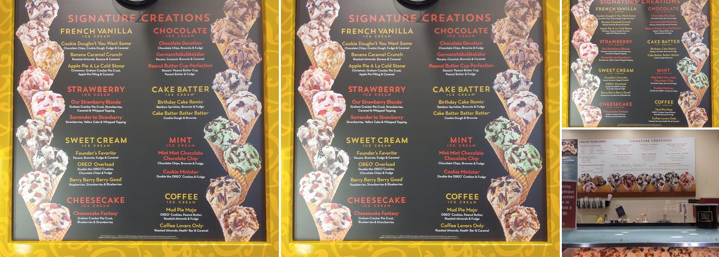 Cold Stone Creamery Menu