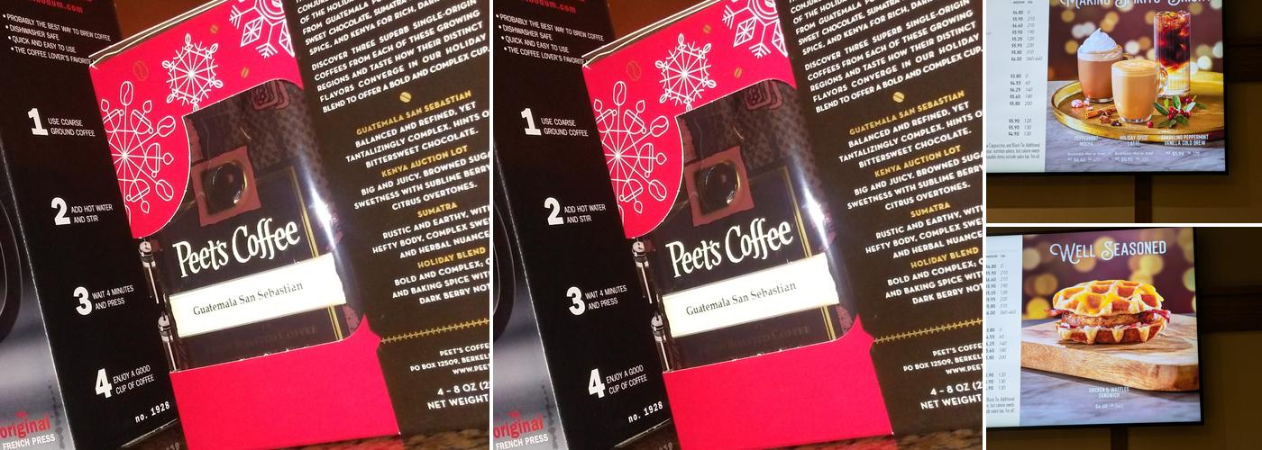 Peet's Coffee Menu