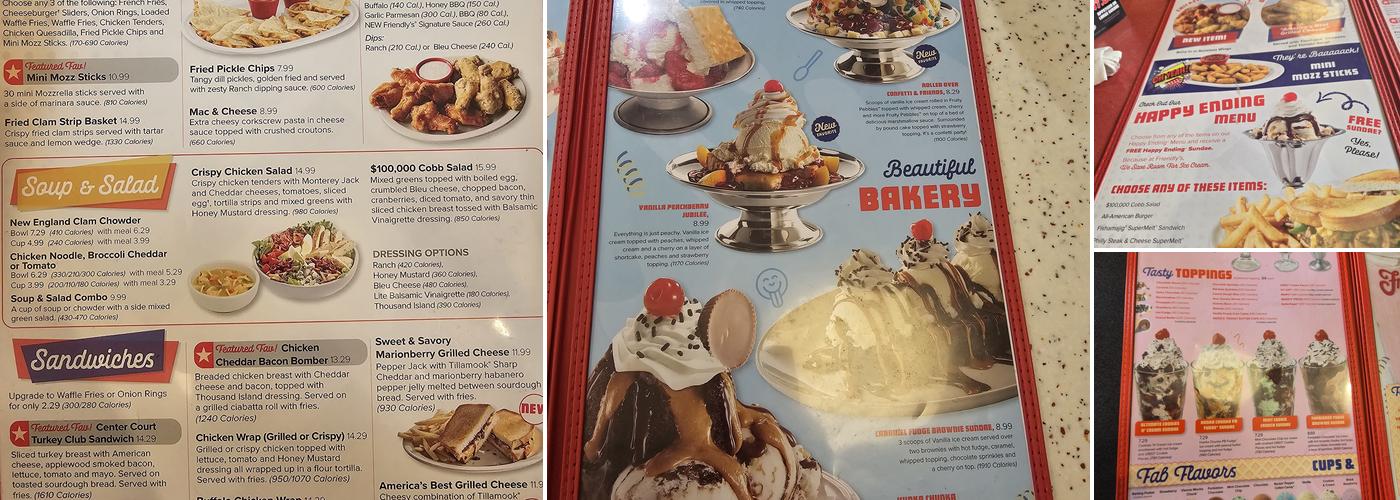 Friendly's Menu