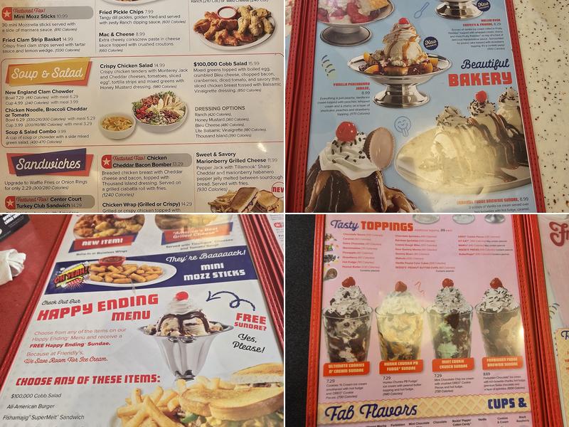 Friendly's Menu