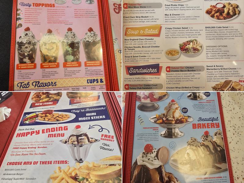 Friendly's Menu