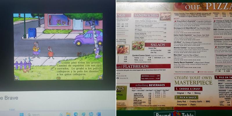 Round Table Pizza Menu