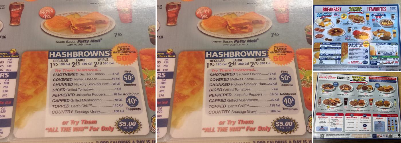 Waffle House Menu