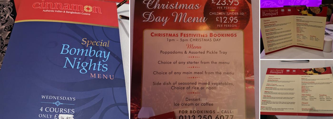 Cinnamon Restaurant Menu