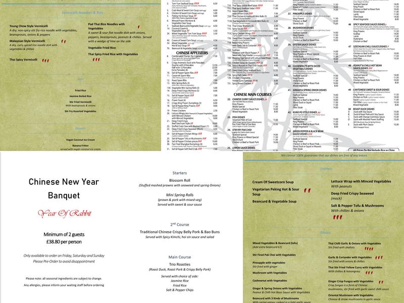 Sweet Basil Valley Menu