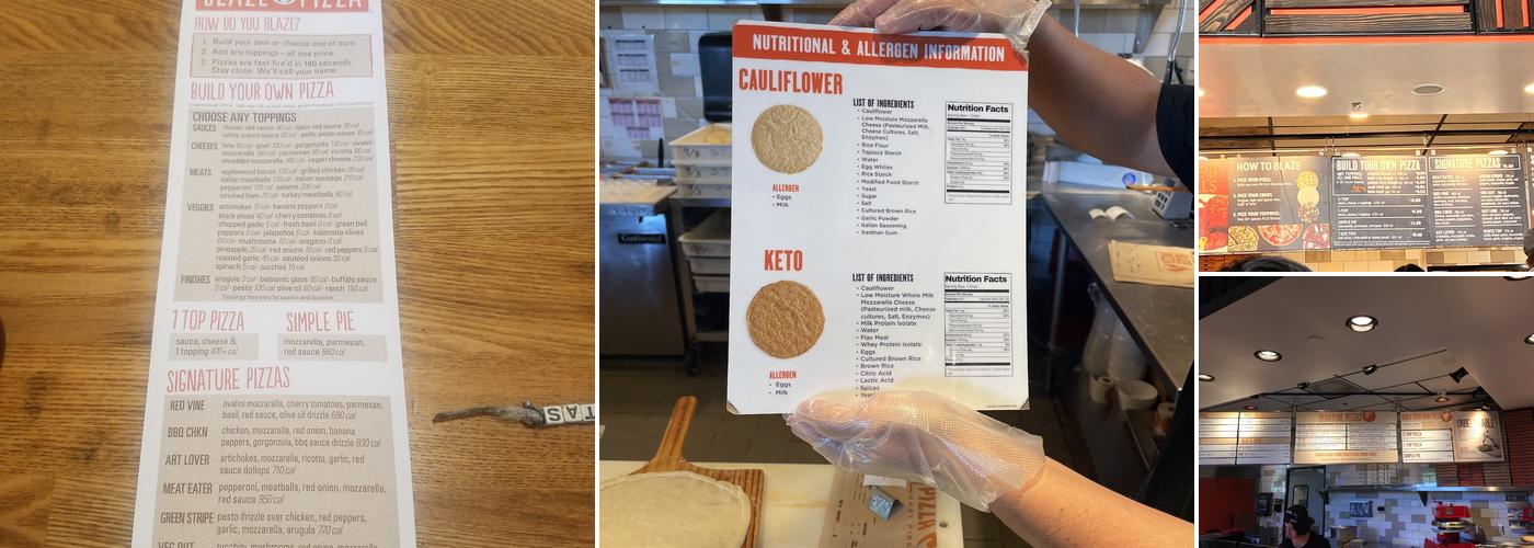 Blaze Pizza Menu