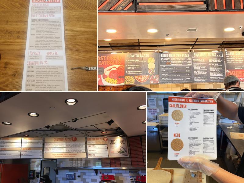 Blaze Pizza Menu