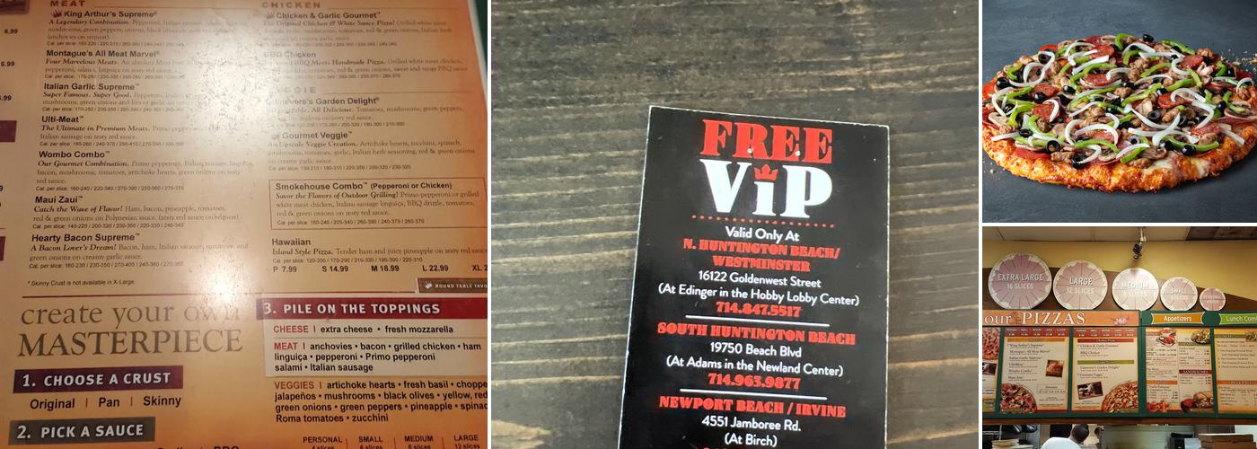 Round Table Pizza Menu