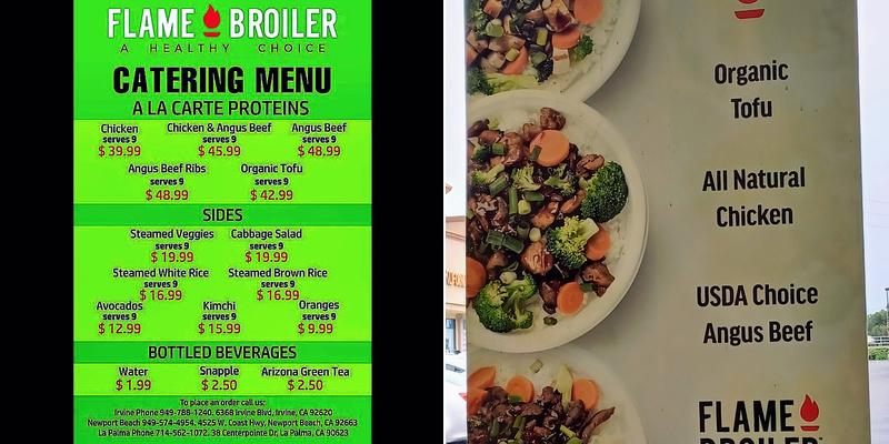 Flame Broiler Menu