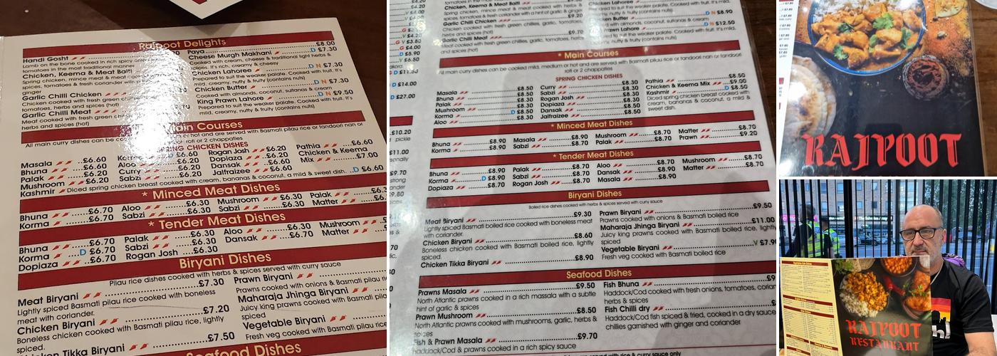 Rajpoot Restaurant Menu