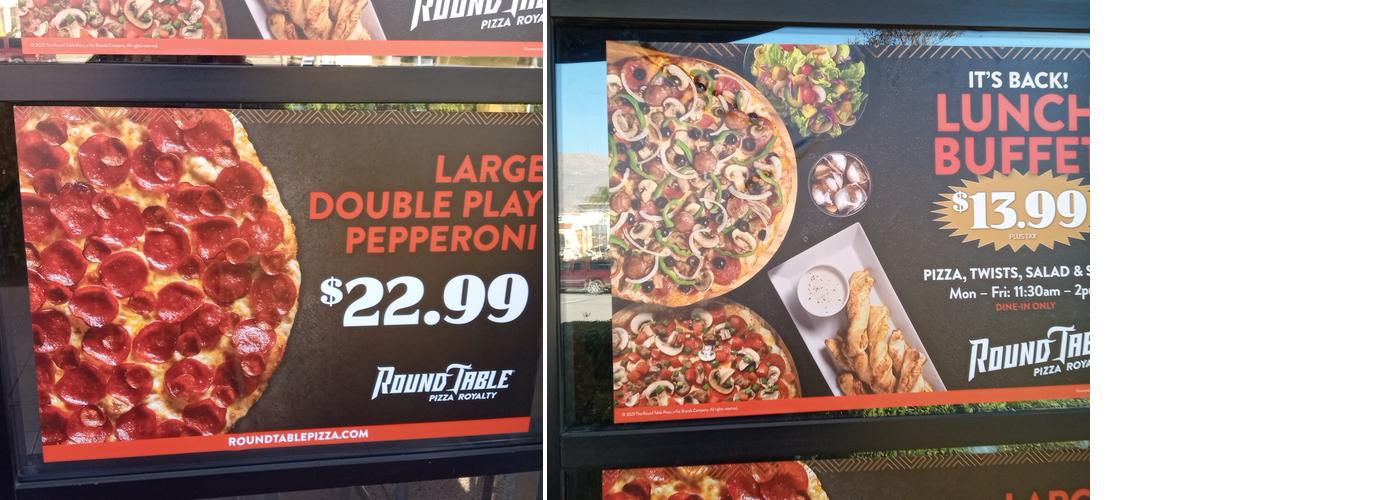 Round Table Pizza Menu