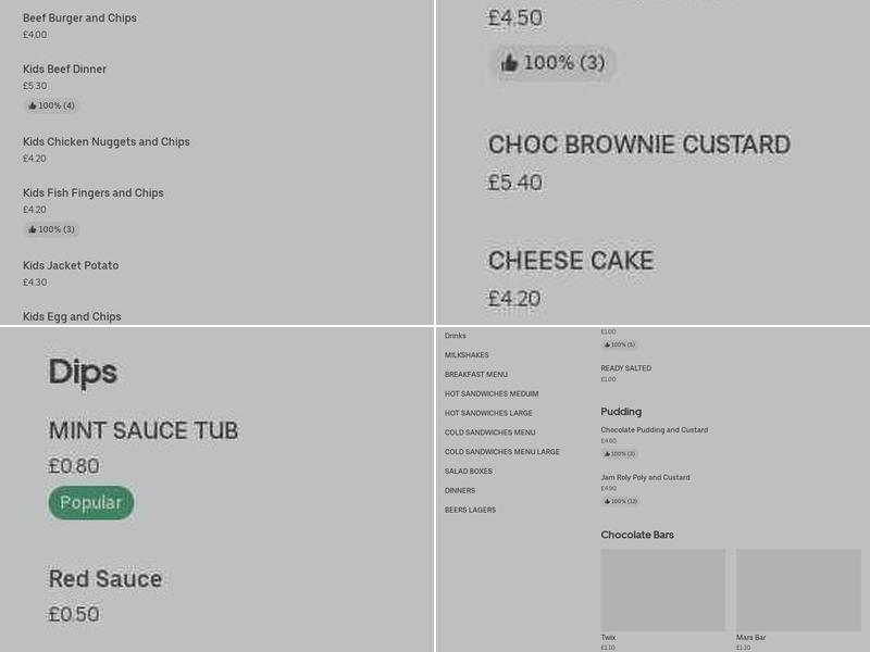 Monkhill Sandwiches Menu