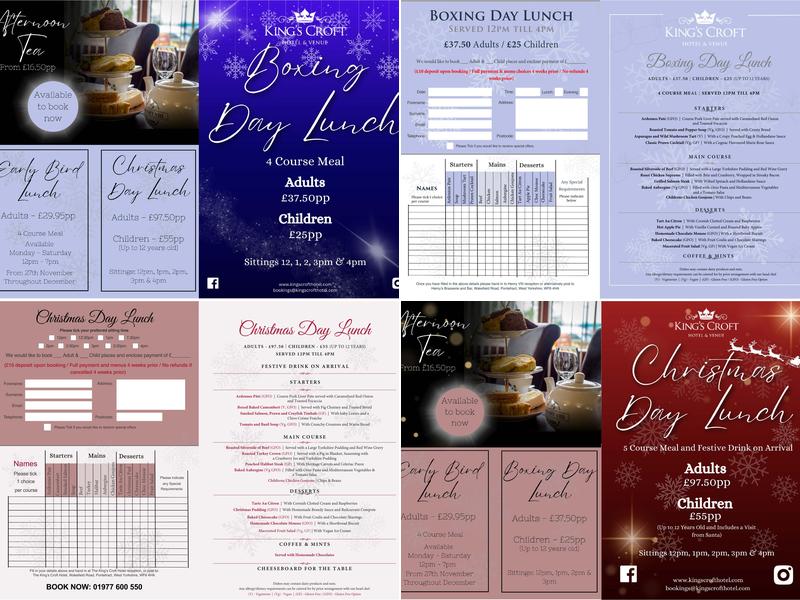 The Kings Croft Hotel Menu