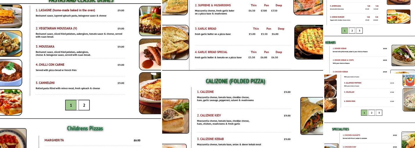 Pizza Bello Menu