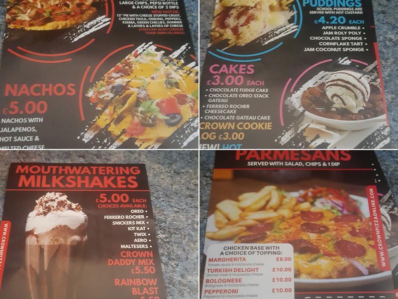 Crown pizza Menu