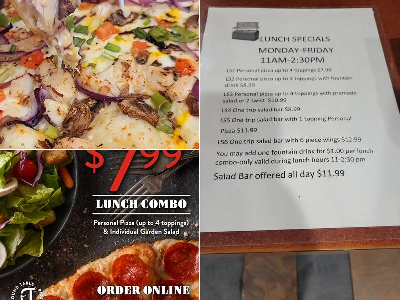 Round Table Pizza Menu