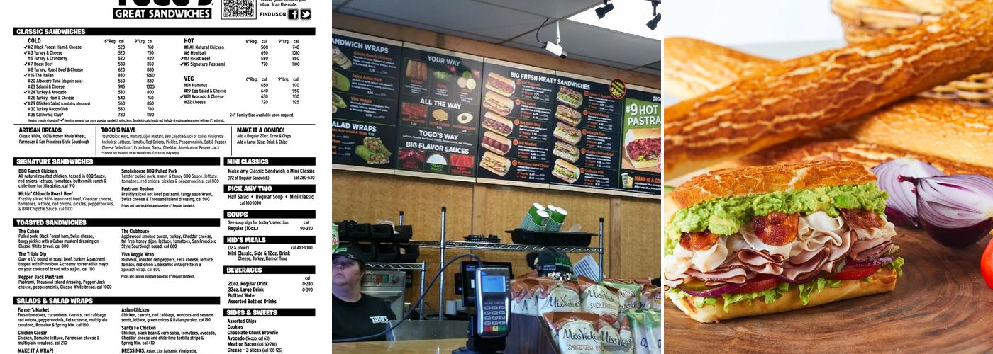 TOGO'S Sandwiches Menu