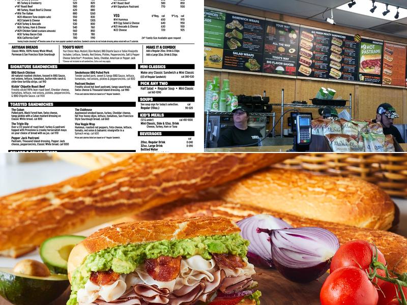 TOGO'S Sandwiches Menu