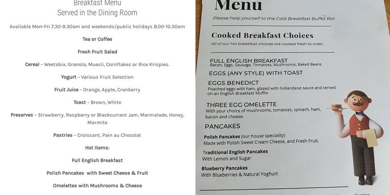 The Coast Yard at St Andrews Lodge Menu