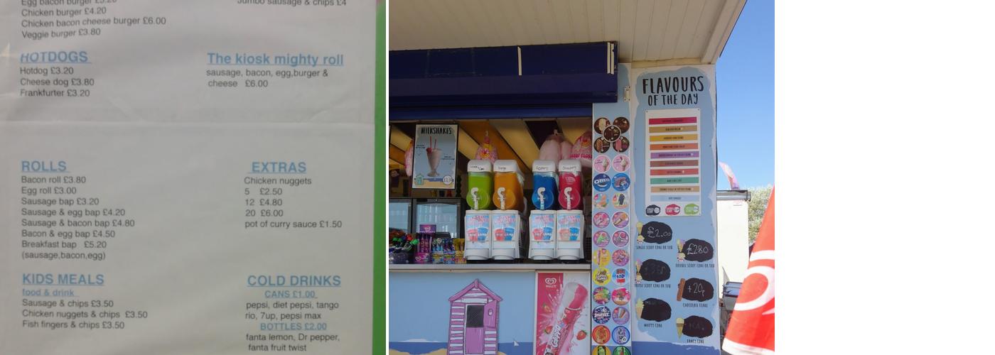 East Beach Kiosk Menu