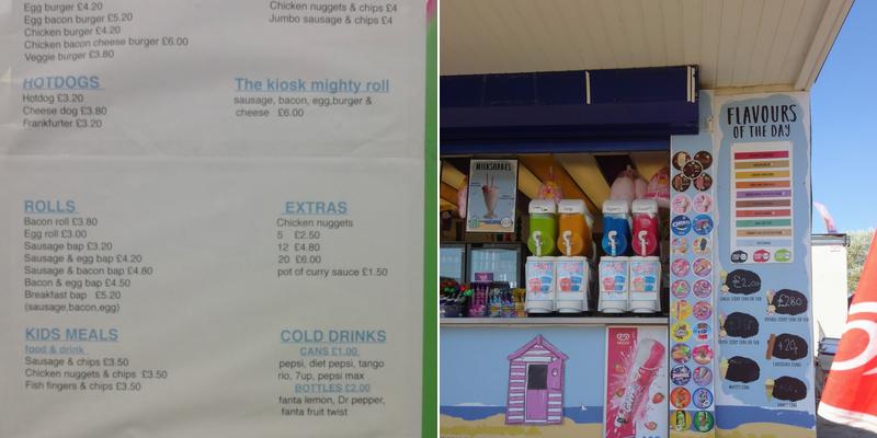 East Beach Kiosk Menu