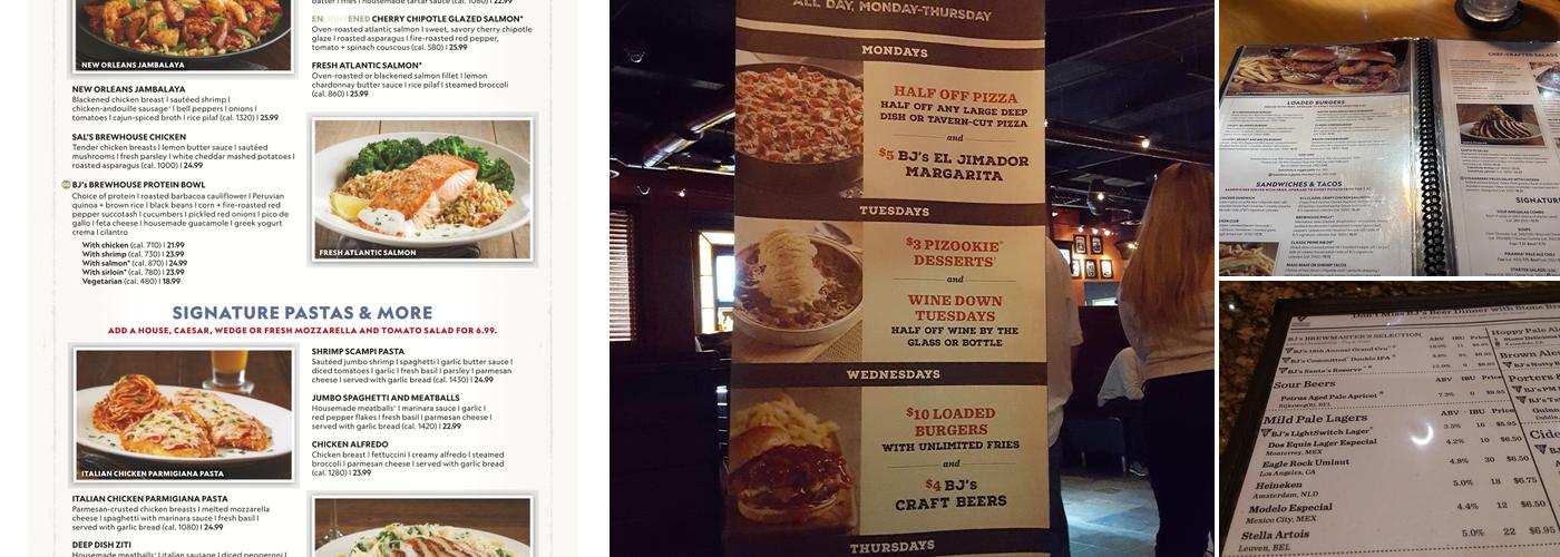 BJ's Restaurant & Brewhouse Menu