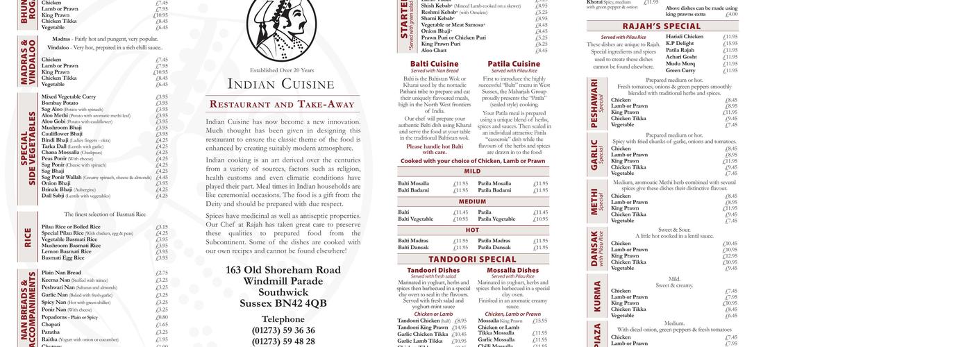 Rajah Menu