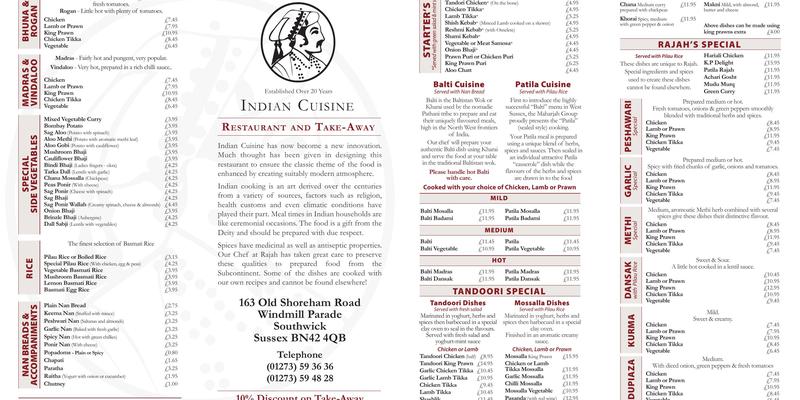 Rajah Menu