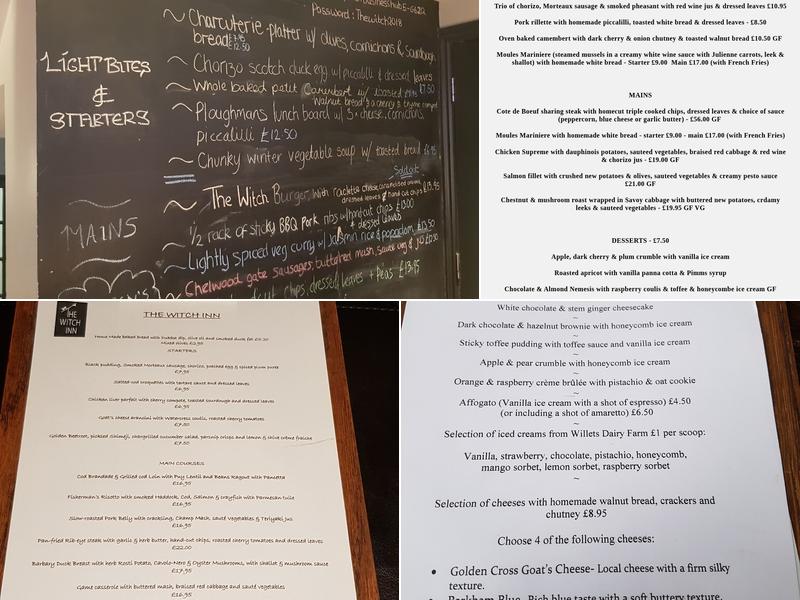 The Witch Inn Menu