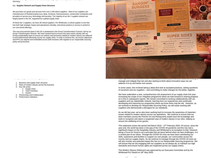 Premier Inn Birmingham Oldbury (M5, Jct2) hotel Menu