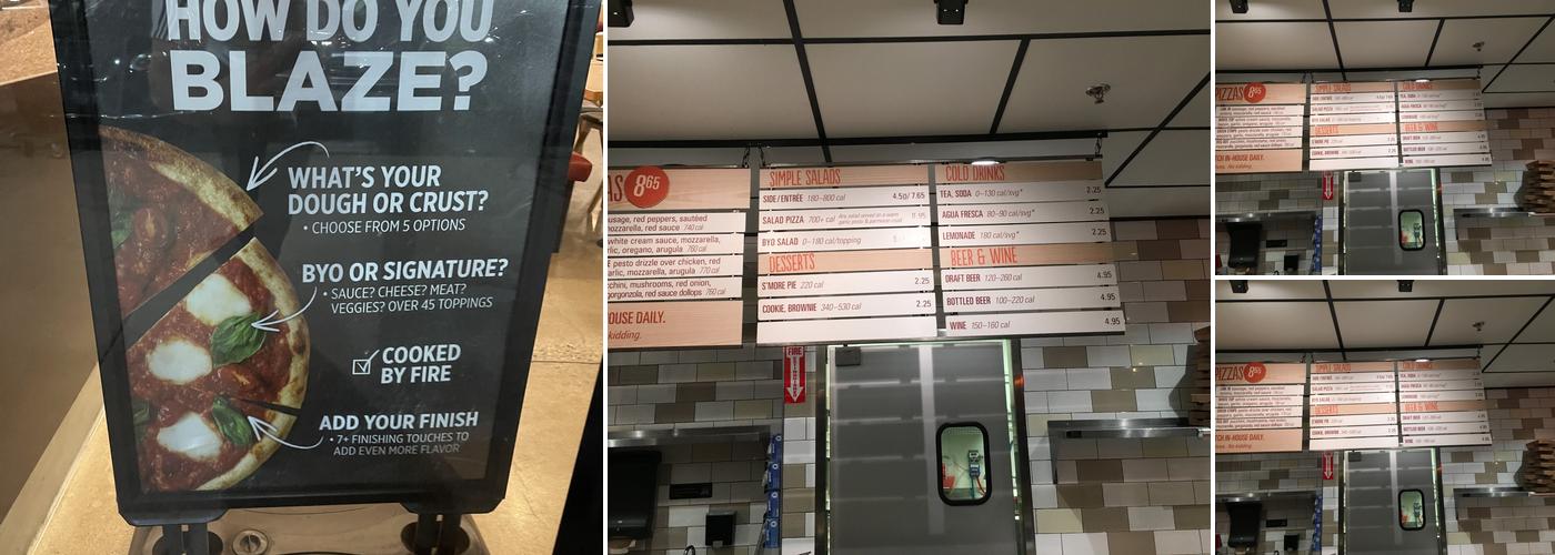 Blaze Pizza Menu