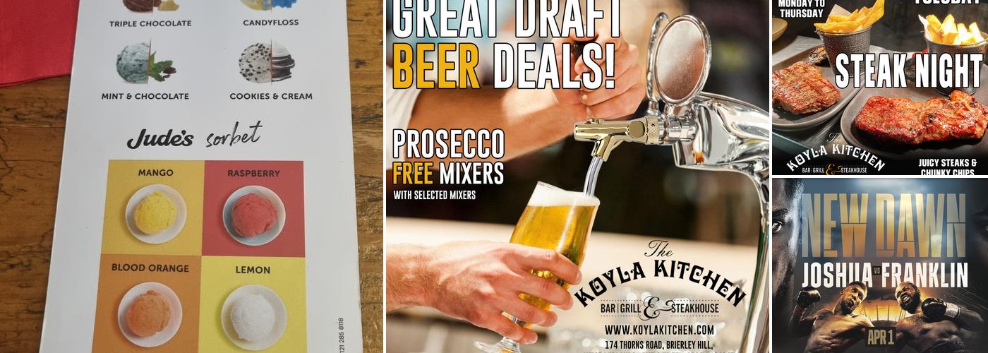 The Koyla Kitchen @ The Thorns Menu