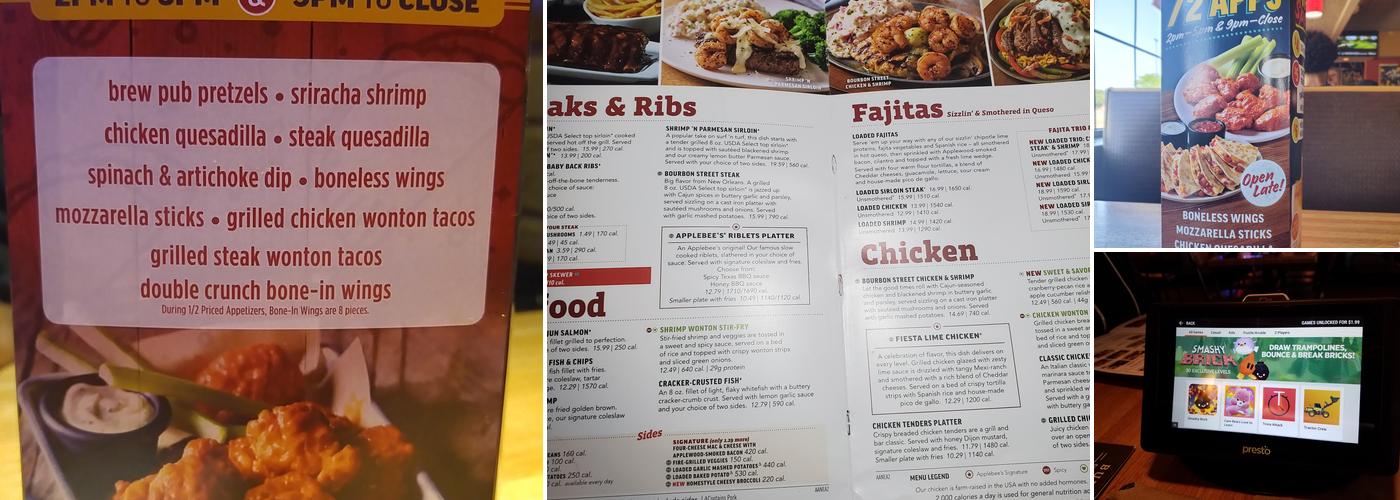 Applebee's Grill + Bar Menu