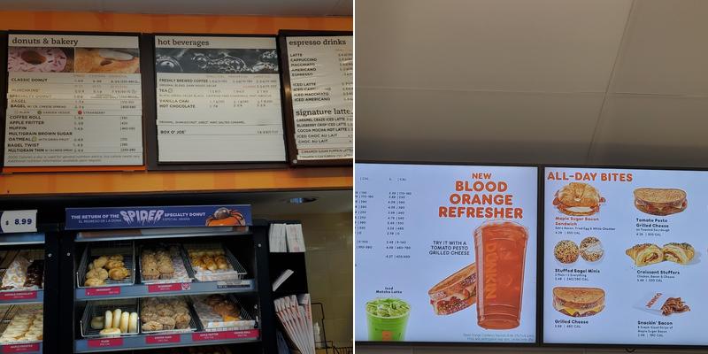 Dunkin' Menu