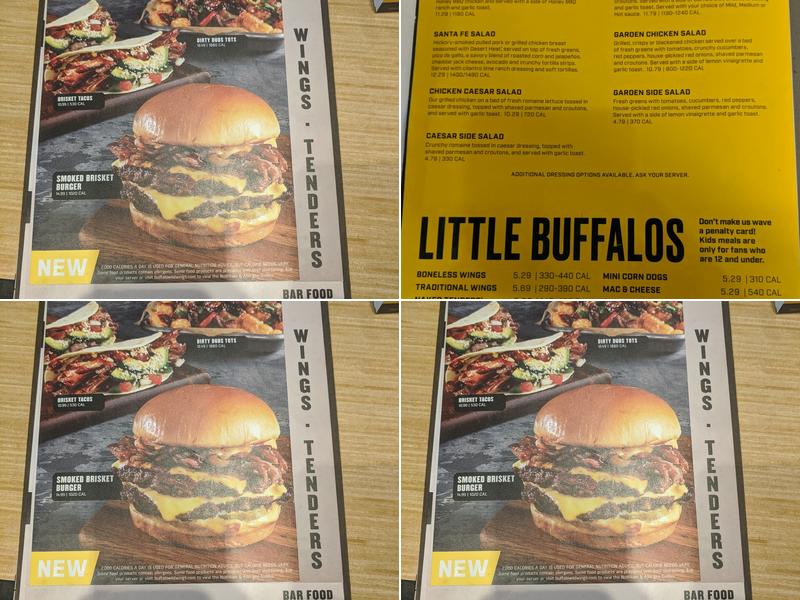 Buffalo Wild Wings Menu