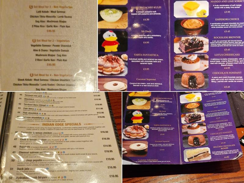 Indian Edge Menu