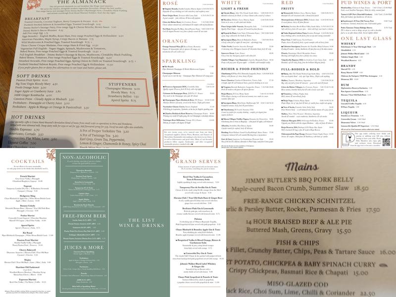 The Almanack Menu
