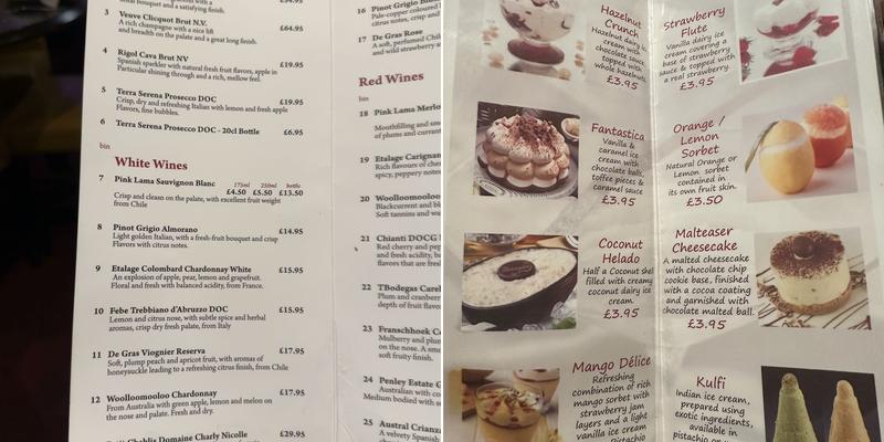 Sunam Balti House Menu