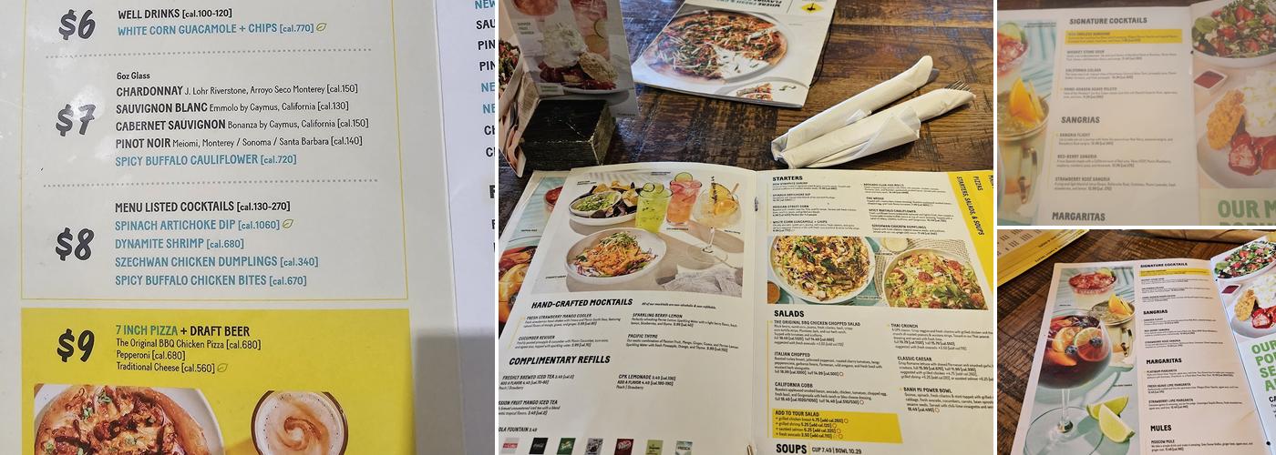 California Pizza Kitchen at Northridge Menu